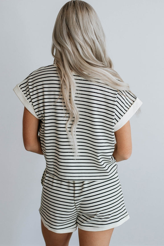 Stripe Edge Short Set - Grace Boutique