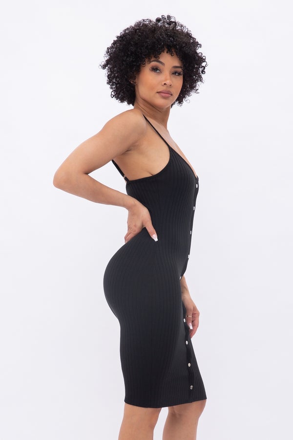 Buttoned Beauty Dress - Grace Boutique