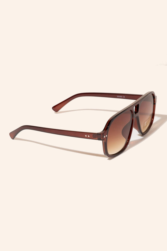 Plastic Aviator Frame Sunglasses