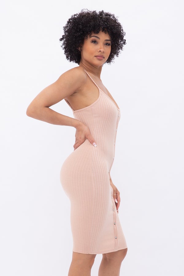 Buttoned Beauty Dress - Grace Boutique