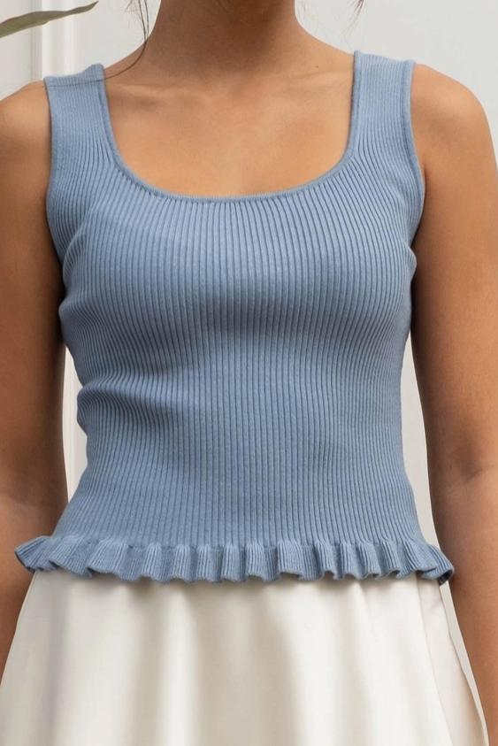 Feminine Flair Knit Tank Top - Grace Boutique