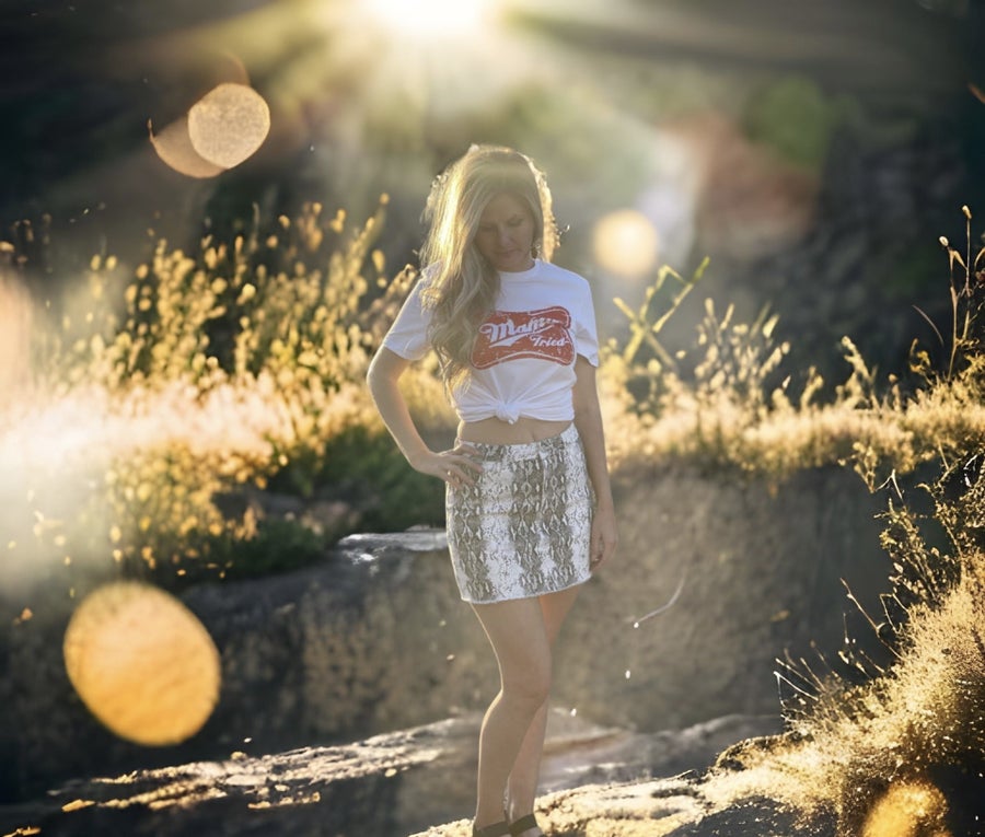Snakeskin Denim Skirt - Grace Boutique