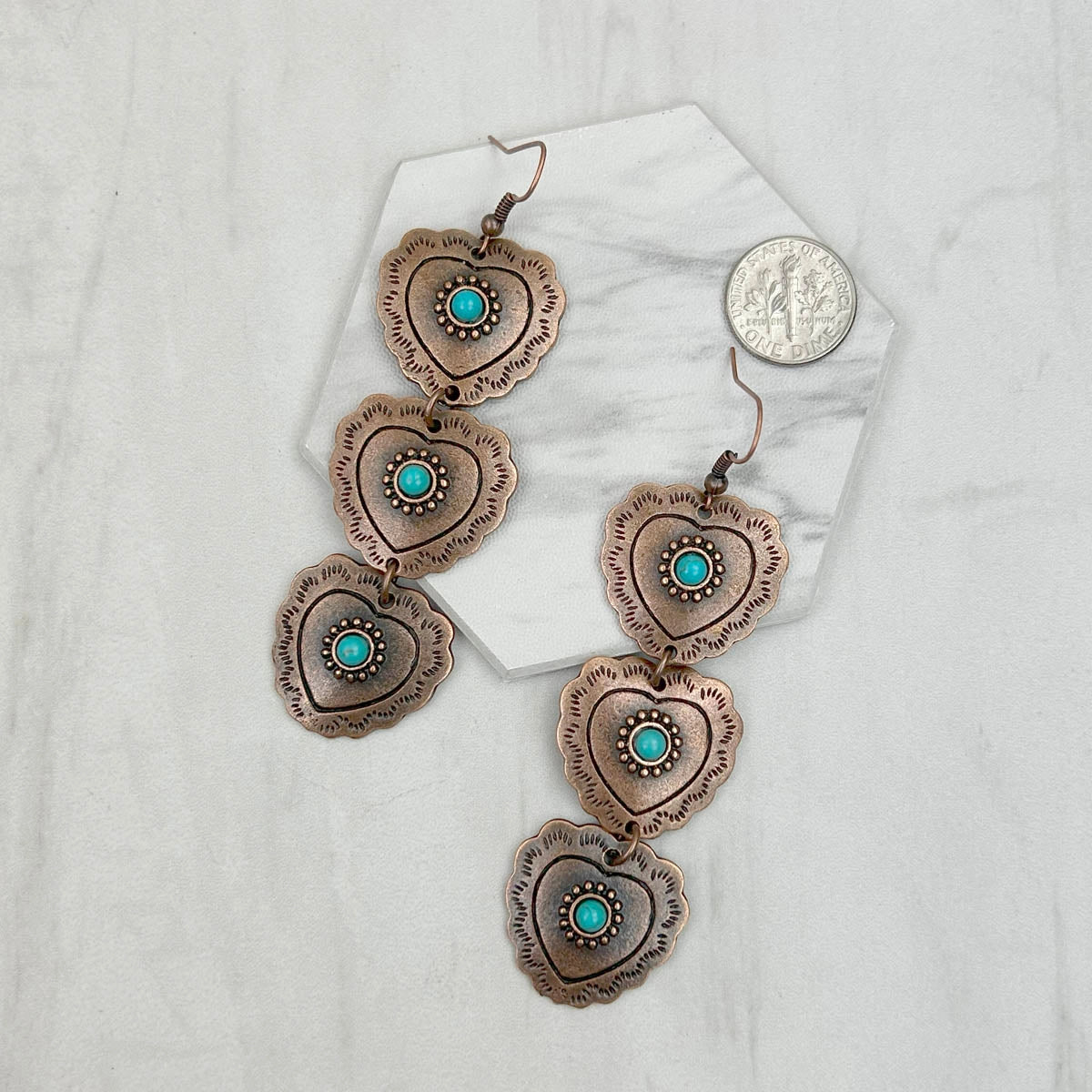 Turquoise Love Cascade Earrings