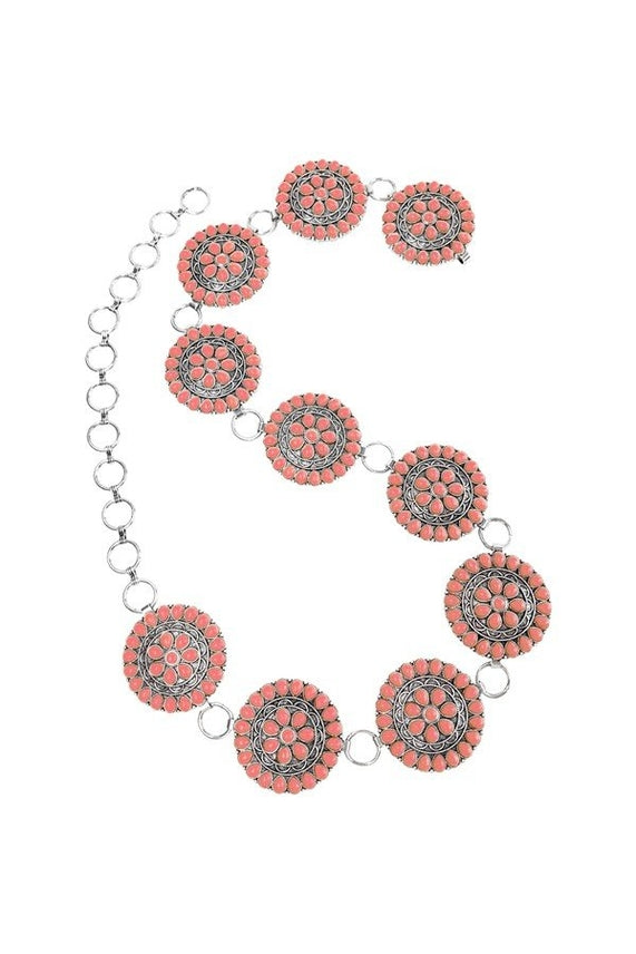 Round Western Concho Chain Belt