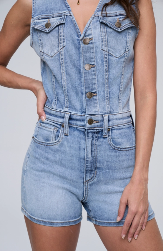 Denim Dreams Romper - Grace Boutique