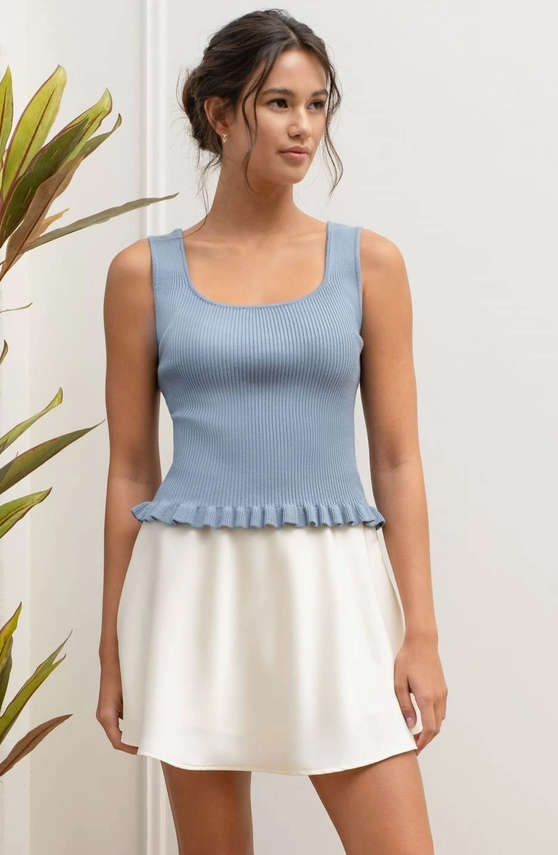 Feminine Flair Knit Tank Top - Grace Boutique