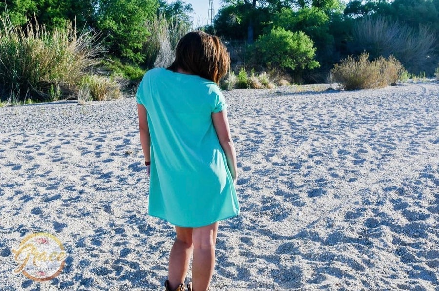 The Simplicity Teal Dress - Grace Boutique