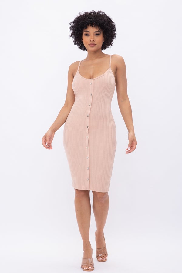 Buttoned Beauty Dress - Grace Boutique