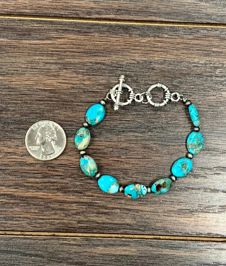 Handmade Oval Gemstone Adjustable Bracelet