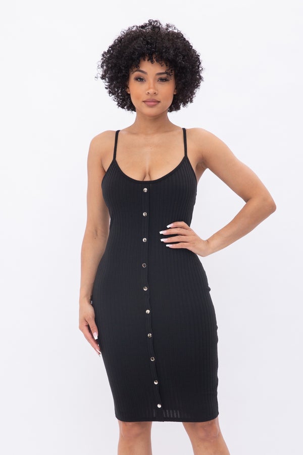 Buttoned Beauty Dress - Grace Boutique