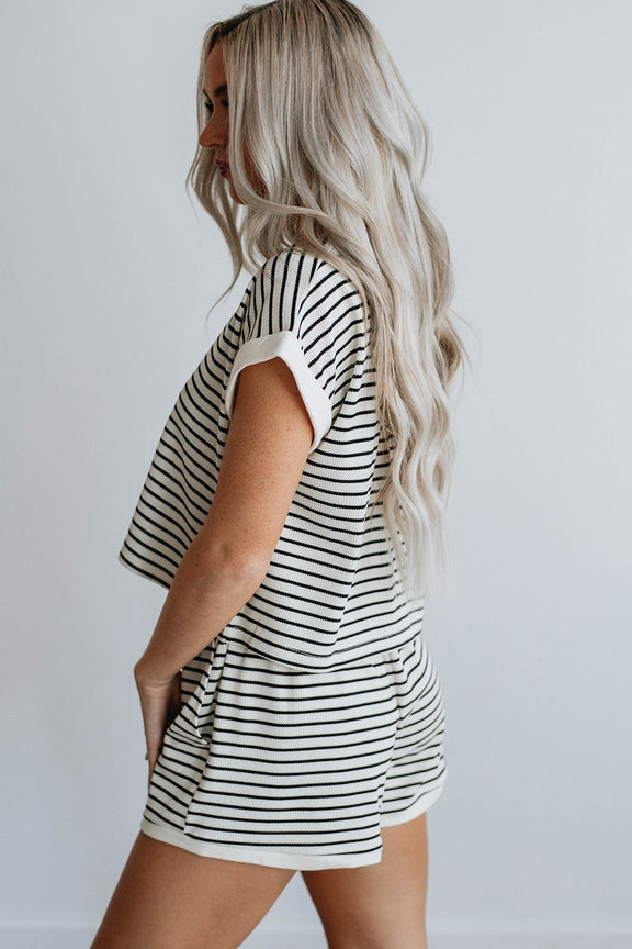 Stripe Edge Short Set - Grace Boutique