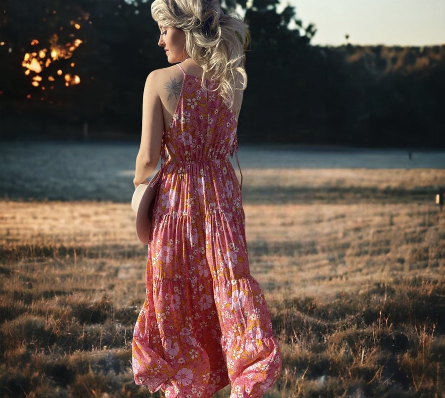 Beachy Waves Halter Maxi Dress - Grace Boutique