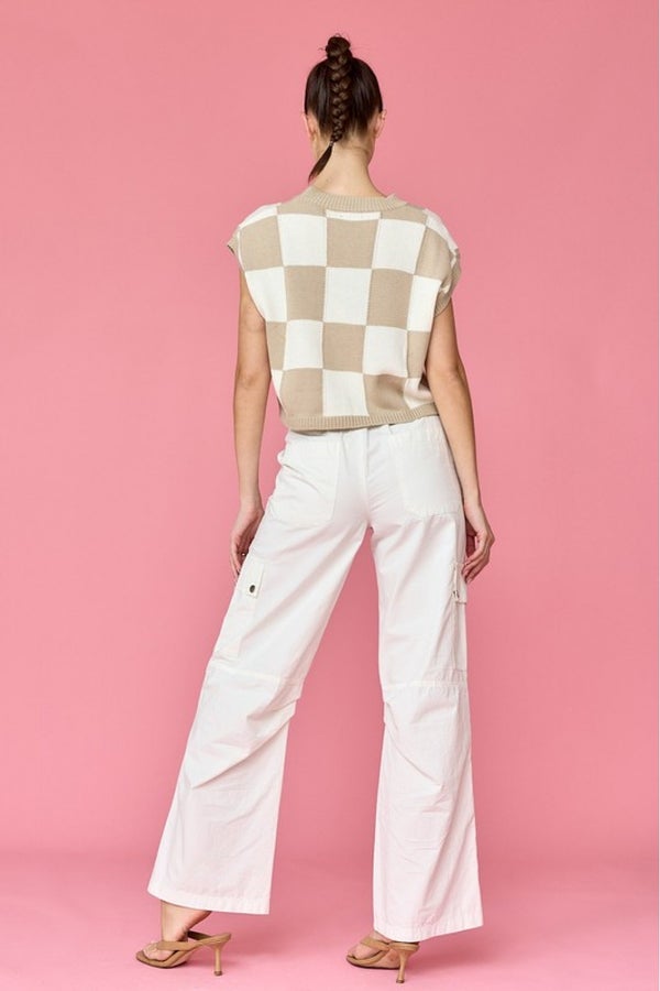 Checkered Charm Knit Top - Grace Boutique