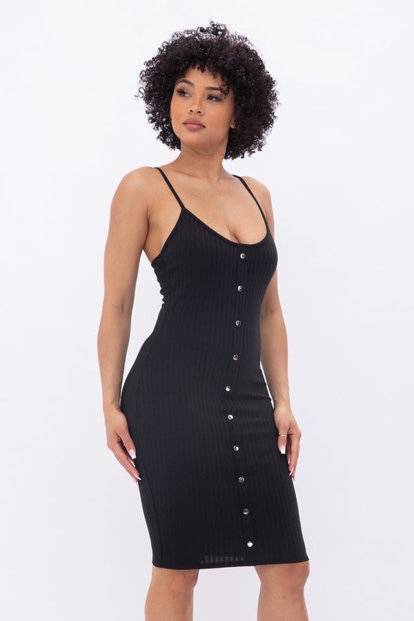 Buttoned Beauty Dress - Grace Boutique