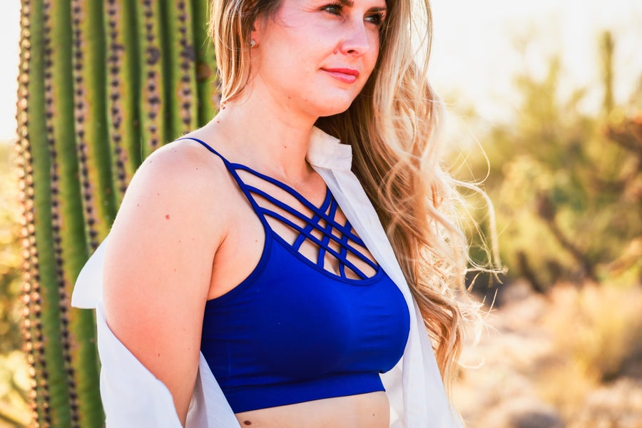 Criss Cross Non-adjustable Bralette - Grace Boutique
