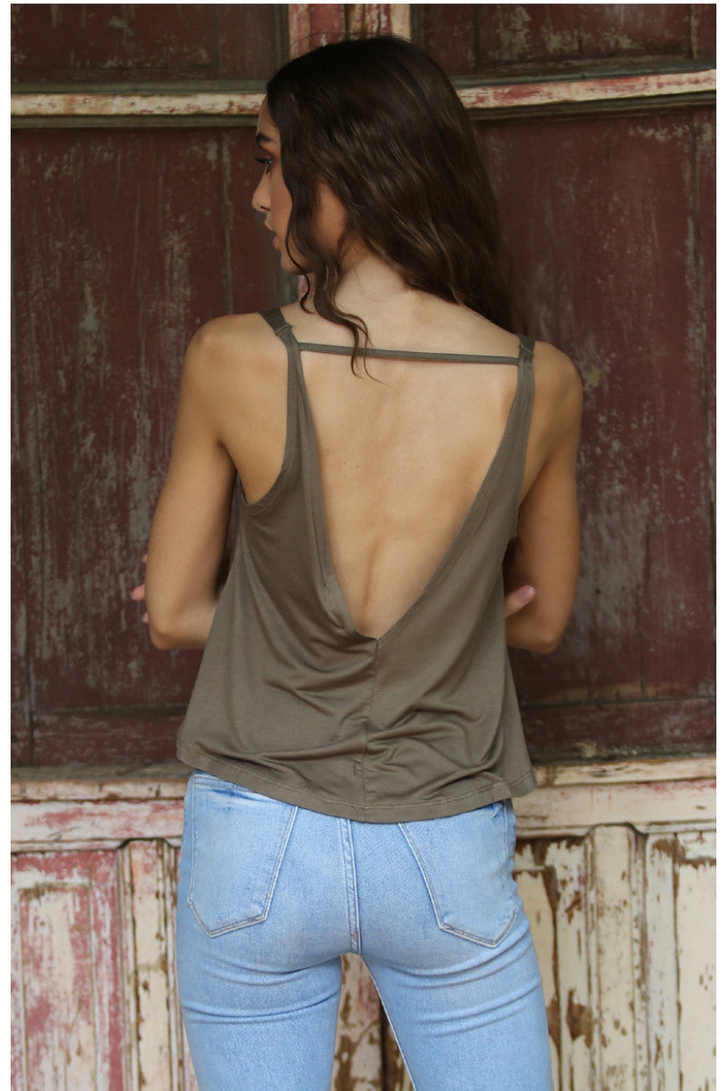 I Olive You Backless Tank Top - Grace Boutique