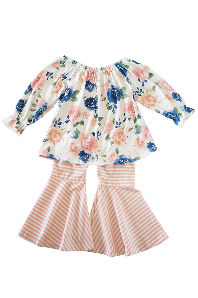 Girl's Floral Bellbottom Set