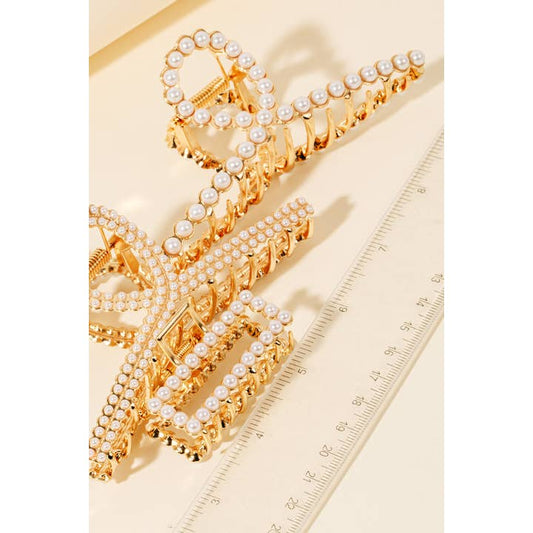 Pearl Pave Assorted Hair Claw Set