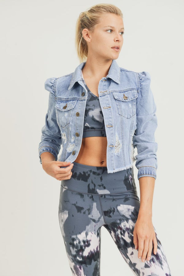 Urban Edge Distressed Denim Jacket - Grace Boutique