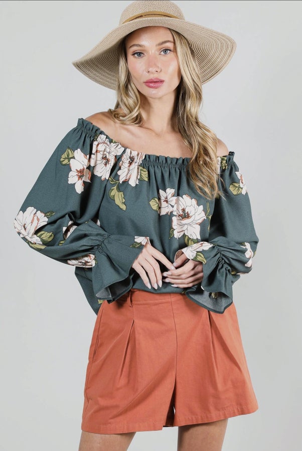 Fall Flowers Top - Grace Boutique