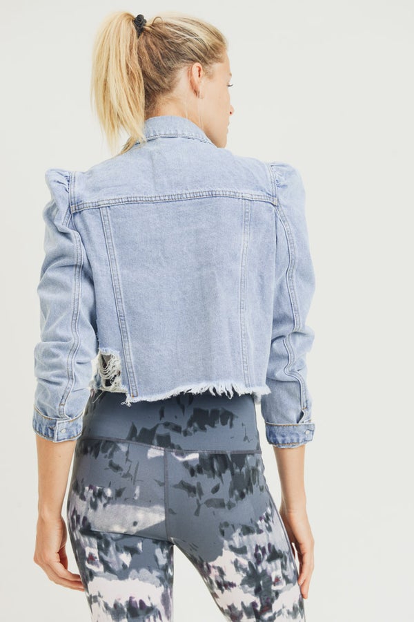 Urban Edge Distressed Denim Jacket - Grace Boutique