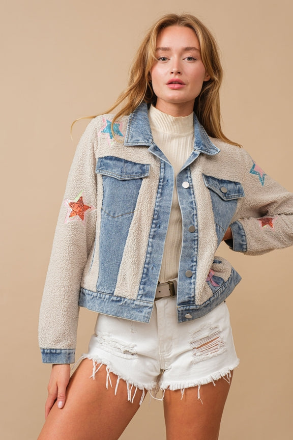 Starstruck Rodeo Denim & Teddy Jacket - Grace Boutique