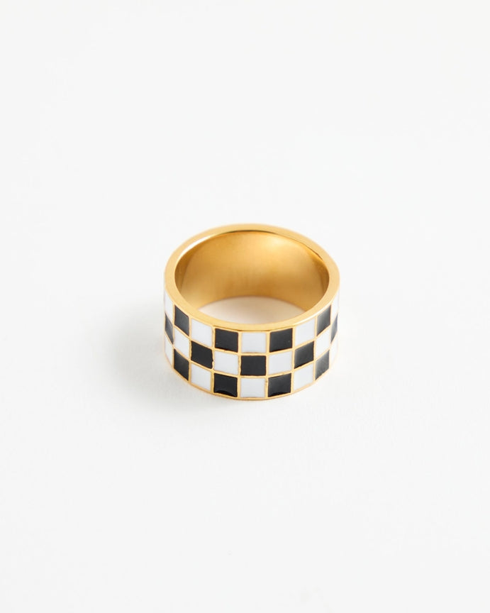 Checkered Vibes Statement Ring - Grace Boutique