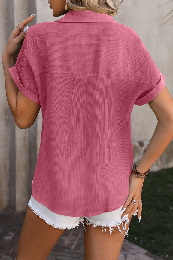 The Mauve Button-Down Top - Grace Boutique