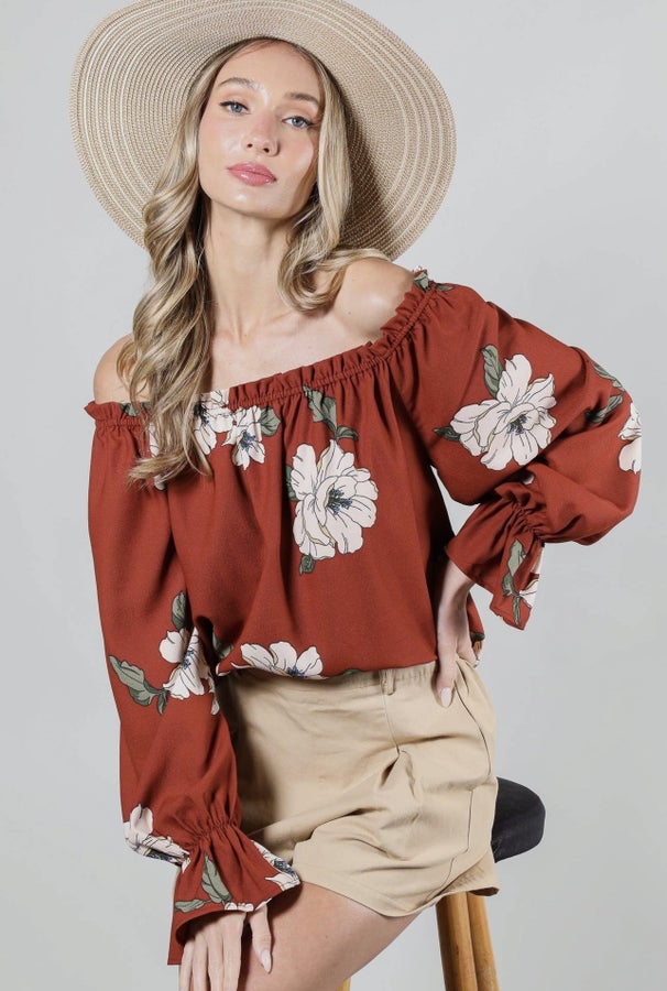 Fall Flowers Top - Grace Boutique