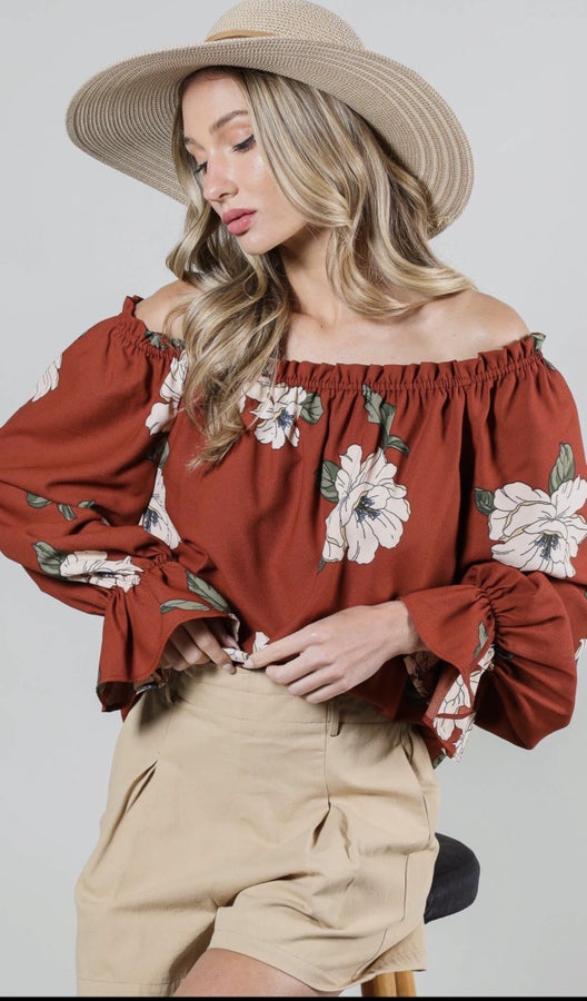 Fall Flowers Top - Grace Boutique