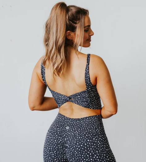 Astoria Luxe Ignite Sports Crop - Black Speckle - Grace Boutique