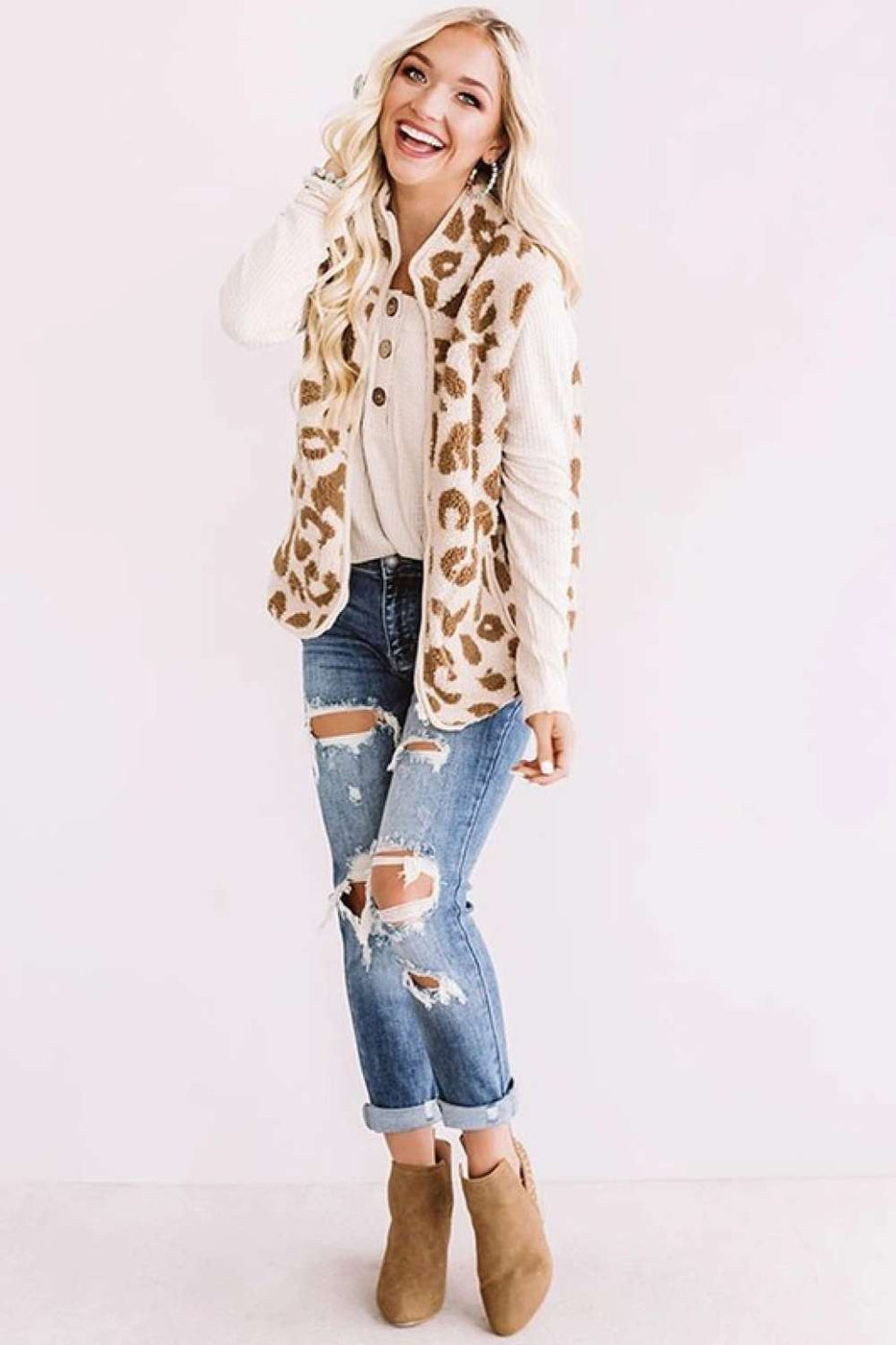 In Your Leopard Dreams Vest - Grace Boutique