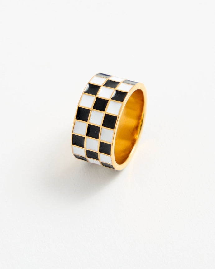 Checkered Vibes Statement Ring - Grace Boutique