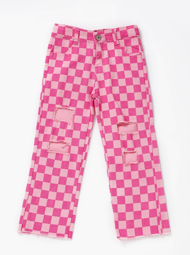 Urban Checkers Kid Jeans - Grace Boutique