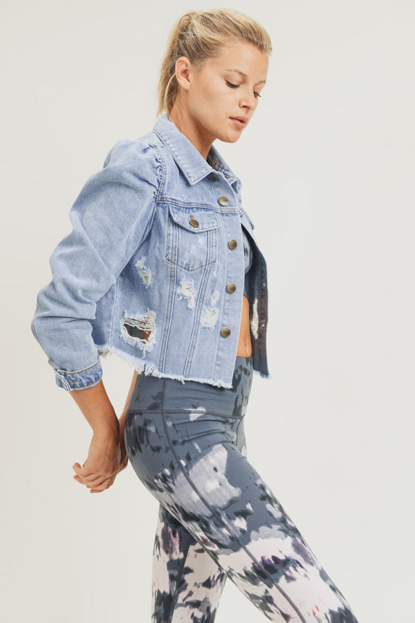 Urban Edge Distressed Denim Jacket - Grace Boutique