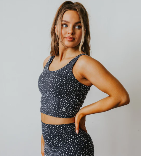 Astoria Luxe Ignite Sports Crop - Black Speckle - Grace Boutique